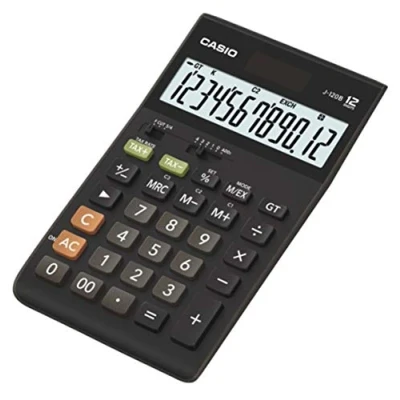 Imagen de Casio J 120B Calculadora de Sobremesa 12 Digitos Display Extra Largo Funciona con Solar y/o Pilas.