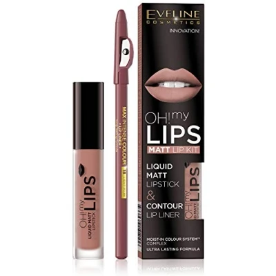 Imagen de EVELINE OH MY LIPS LABIAL ACABADO MATE + LAPIZ DE LABIOS LOVELY ROSE