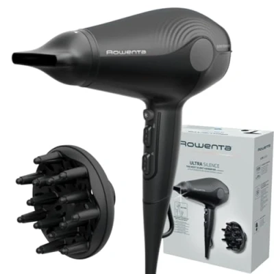 Imagen de Secador de pelo Rowenta Ultra Silence, extremadamente silencioso, 2100 EW para un potente flujo aire, tecnología generadora iones antiestáticos, compacto, ligero, CV6430F0