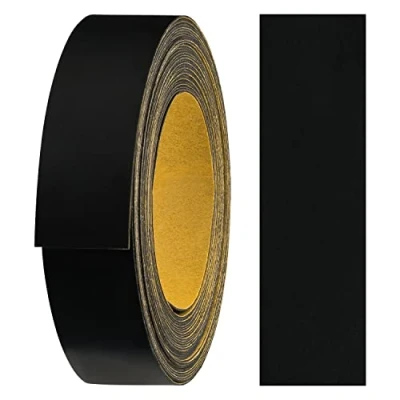 Imagen de haggiy Cinta para bordes de melamina autoadhesiva 18 mm x 5 m I muebles Sujeción segura sin planchar Chapa estantes/paneles madera negro liso