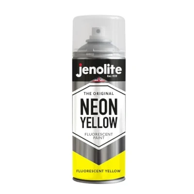 Imagen de JENOLITE Pintura fluorescente en aerosol AMARILLO NEÓN multisuperficie premium de alta visibilidad 400ml