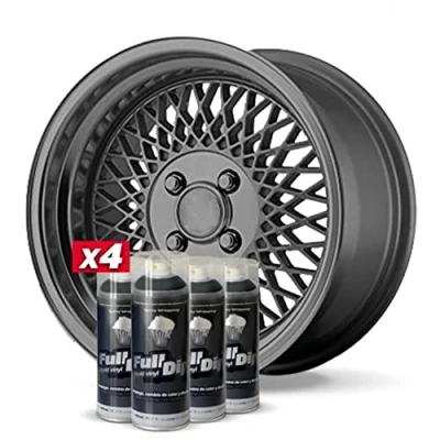 Imagen de AutoFullCar Pack Llantas 4 Sprays Full Dip Vinilo Líquido Antracita Metalizado 400 ml.Unidad