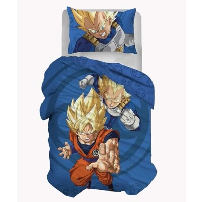 Imagen de hermet Dragonball Juego de Funda nórdica Individual algodón, 100% 155 x 200 cm, Almohada 50 80 para Cama Dormitorio, Producto Oficial, no sábana Bajera