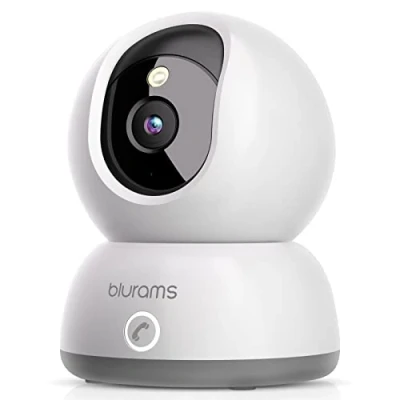 Imagen de blurams Camara Vigilancia Wi Fi Interior 2K, Cámara IP 360 Bebés,Camara Seguridad para Perros/Bebé/Ancianos,Visión Nocturna, Llamada One Touch,Audio Bidireccional,Admite Tarjeta SD y Cloud