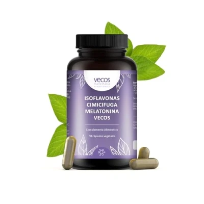 Imagen de Isoflavonas con Cimicifuga, Melatonina y Vitamina B6 Alivia los Síntomas de la Menopausia, el Cansancio Fatiga Mejora Descanso, Sofocos, Sudoración e Irritabilidad