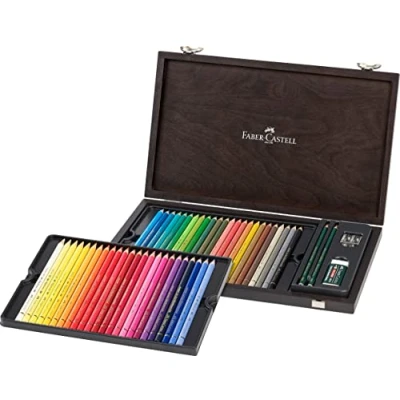 Imagen de Faber Castell 110006 Lápiz de colores policromo, 48 piezas, maletín madera con accesorios, resistente al agua, irrompible, para profesionales y artistas aficionados