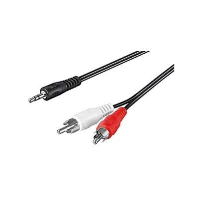 Imagen de Goobay 51701 cable de audio 0,5 m 3,5mm 2 x RCA Negro, Rojo, Blanco Cables (3,5mm, Macho, RCA, m, Blanco)