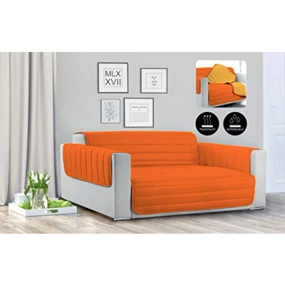 Imagen de Italian Bed Linen TRENDY Funda Cubre sofà “Trendy, Naranja/Amarillo, 1 Plaza, CD ARANCIO/GIALLO 1P