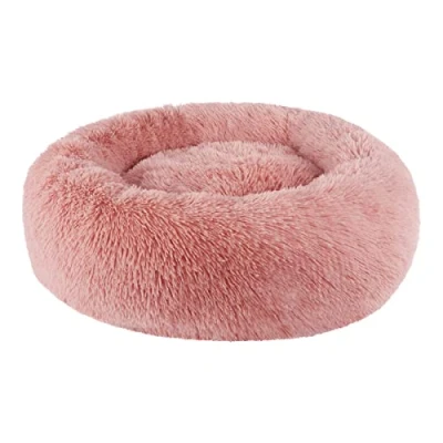Imagen de BVAGSS Cama de Felpa Deluxe Plush Redonda Pelo Nido Donut para Mascotas Gatos y Perros XH034 (Diameter:80cm, Bean Paste)