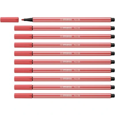 Imagen de Rotulador premium STABILO Pen 68 Caja con 10 unidades color rojo óxido