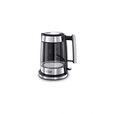 Imagen de Russell Hobbs Hervidor de Agua Eléctrico Elegance 1,7 litros, 2200W, Diseño Cristal, Iluminación Azul, Filtro Extraíble, Base 360, Detalles en Acero Inoxidable, Plata 23830 70