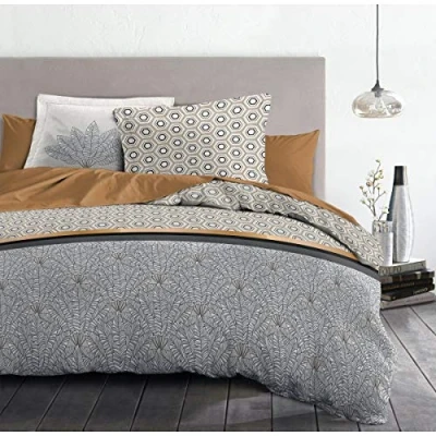 Imagen de Home Linge Passion Funda nórdica 3 Piezas 100% algodón 57 Hilos 2 Personas 220x240 cm LOUXOR Ocre