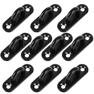 Imagen de PUERHUACI 10 Piezas Ganchos de Techo,Anclaje Pared M6,Gancho Techo,Placa Ojo Acero Inoxidable para Colgar Cadenas,Cuerdas