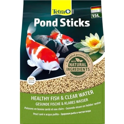 Imagen de Tetra Pond Sticks, Alimento para peces de estanque, sanos y agua clara en el estanque del jardín, bolsa 15 L