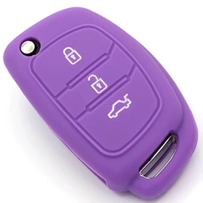 Imagen de Finest Folia Carcasa de silicona para llave coche con 3 botones, color morado