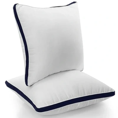 Imagen de Utopia Bedding Almohadas (2 Unidades), 50 x cm Tela de Microfibra con Relleno poliéster 3D, Transpirable y Suave (Azul Marino)