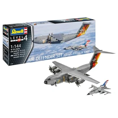Imagen de Revell Modellbau I Air Defender Bausatz Bauatz Escala 1:144 223 Teile Bastelset ab 12 Jahren Präzisionsmaster werk am immel Molded Color