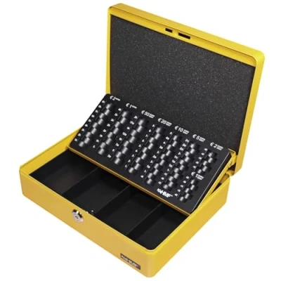 Imagen de HMF 10015 17 Caja de Caudales, Bandeja para Contar Monedas 30 x 24 9 cm, Amarillo