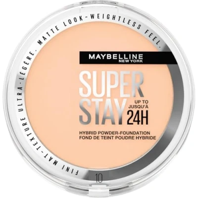 Imagen de Maybelline New York Superstay Híbrido 24H Base de Maquillaje en Polvo, Súper Cobertura, Ligera, Hasta 24H, Tono 10