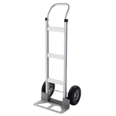 Imagen de Carretilla de Mano Aluminio, con Asa y 2 Ruedas Antideslizantes, Carro Plataforma Capacidad 200 kg. Ideal para Transporte en Almacén, Supermercado, Jardín, Mudanzas
