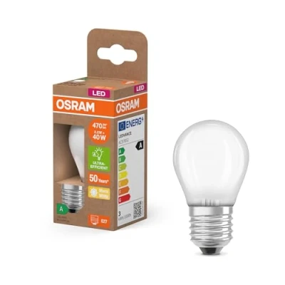 Imagen de OSRAM LED Superstar Classic Lámpara P 40 en forma de miniesfera clásica vidrio esmerilado, 2,2 W, 470 lm, casquillo E27, luz blanca cálida con 2700 K, EEK A, 45 mm diámetro.
