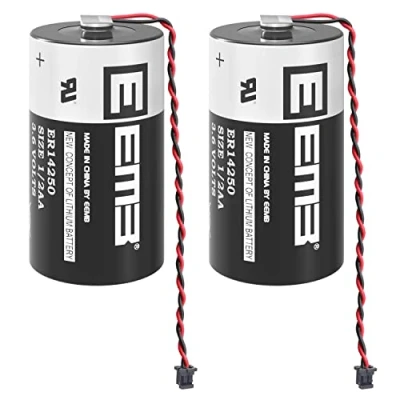 Imagen de EEMB 3.6V Batería Pack 1200mAh PLC Litio Compatible for Toshiba ER3V JZSP BA01 R88A BAT02W (2 Pack)