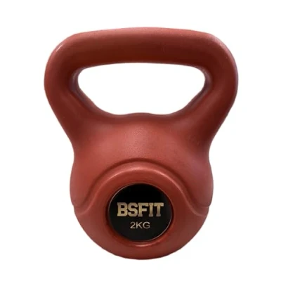 Imagen de BSFIT® Pesa Rusa. Kettlebell de Hormigón con Mango Ergonómico. Mancuerna para Entrenamiento Muscular en casa y Gimnasio. Dumbbell (2 KG)