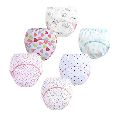Imagen de FedMois Pack de 6 Calzones Entrenamiento Reutilizables para Bebés, Flores, 4 5 años