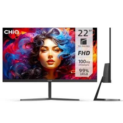 Imagen de CHiQ Monitor para PC 22F650 de 22 Pulgadas, FHD (1920 x 1080), 100 Hz + FreeSync, diseño Ultrafino, 100% del Rango sRGB, HDMI, VGA, Montaje VESA, Modelo Nuevo 2024