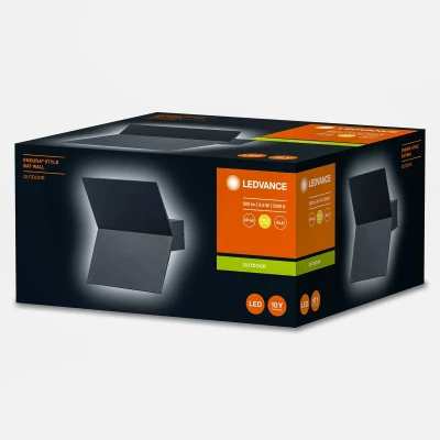 Imagen de LEDVANCE ENDURA STYLE BAT 50cm Lámpara de exterior moderna, con carcasa aluminio, aplique LED, 9,5W, 3000K, 580 Lumen, RAL 7016 gris oscuro, forma ala
