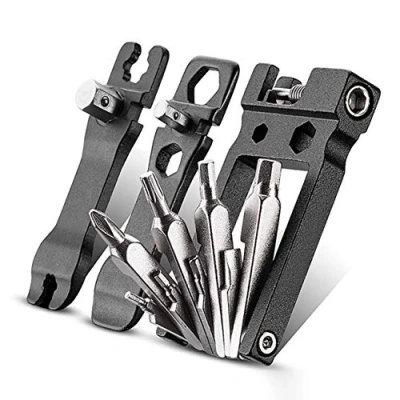Imagen de GuDoQi Herramientas Bicicleta, 19 en 1 Multiherramienta para MTB, Mini Plegables Herramientas, Mantenimiento Kit