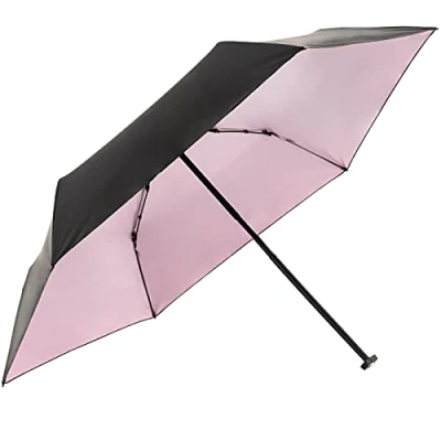 Imagen de Knirps ultra US.050 Paraguas de bolsillo (21 cm, ligero y plano, resistente a las tormentas), Black With Rose Coating, 90 Moderno