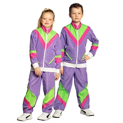 Imagen de Boland disfraz de chándal los años 80 con bolsillos, chaqueta y pantalón, varias tallas, mono camping, jogging, mono, estilo retro, para grupo, fiesta temática, carnaval