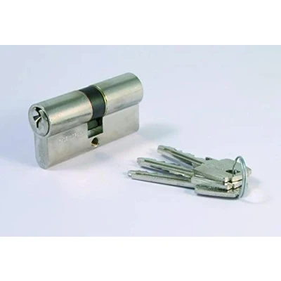 Imagen de Tesa Assa Abloy, 52003070N, Cilindro Estándar, TE5, Leva Corta, Llave Llave, Niquelado, 30 x 70 mm