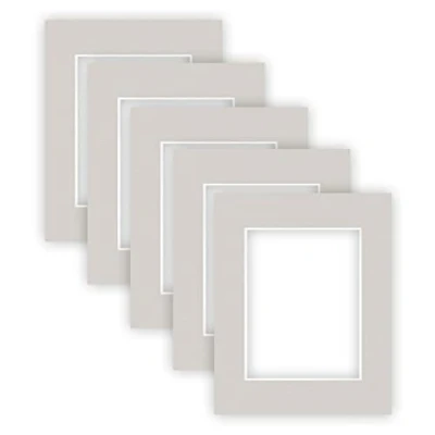 Imagen de nielsen Conservation Passepartout cartón 1,5 mm, juego de 5, formato exterior 24x30 cm para tamaño cuadro 15x20 cm, gris guijarro con estructura