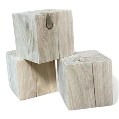 Imagen de Juego de minibloques roble macizo 8 x cm, pequeños bloques decorativos, baratijas, mini adornos madera, cubos (6)
