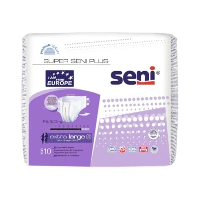 Imagen de Einmal Slip für schwere Inkontinenz Seni Windel Inkontinenzhose Super Plus Nacht (10 Stück) Extra Large