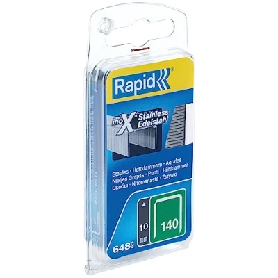 Imagen de Rapid Caja de Grapas Corona Plana para Plástico, Cartón y Alfombras N.º140 Acero Inoxidable, 10 mm 650