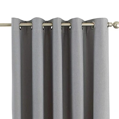 Imagen de Riva Home Inicio Eclipse Blackout Ojal Cortinas, De Poliéster, Plata, 46 X 72 (117 183 Cm), 46x72 (117x183cm)