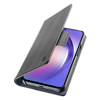 Imagen de Funda CellularLine Book, Para Samsung Galaxy A55, Tipo libro, Polipiel, Antibacteriana, Negro