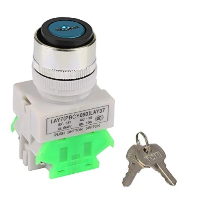 Imagen de Interruptor de Bloqueo Llave Seguridad 3 Posiciones Lay37 20y/31 220v 5a Selector Giratorio 22mm Agujero Montaje con 2 Llaves