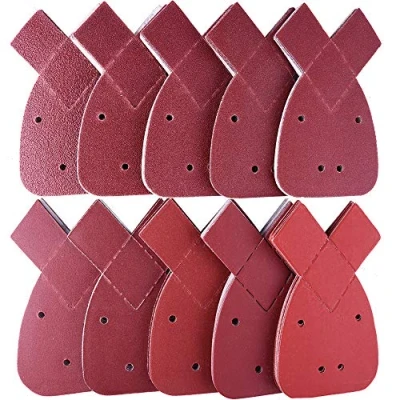 Imagen de SIQUK 100 Piezas Hojas de Lija Detalles Mouse Surtidos Papel Triangular 40/60/80/100/120/180/240/320/400/800 Granos