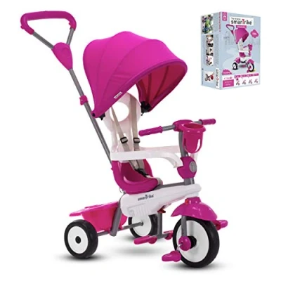 Imagen de Triciclo para bebé SmarTrike Breeze Plus niños de uno a Tres años Multietapa 4 en 1, Rosa Princesa