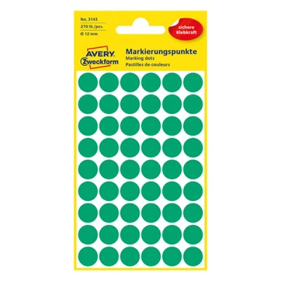 Imagen de Avery Zweckform Puntos de señalización autoadhesivos (12 mm diámetro), color verde