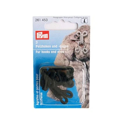 Imagen de Prym Fur Hooks &amp; Eyes, Black, 3 PC Ganchos Y Ojos, Plastic, Negro, Piezas,