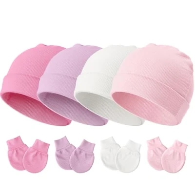 Imagen de DRESHOW Bebé Gorro y Guantes para Recién Nacido Beanie Sombrero Bebés Niños Gorros