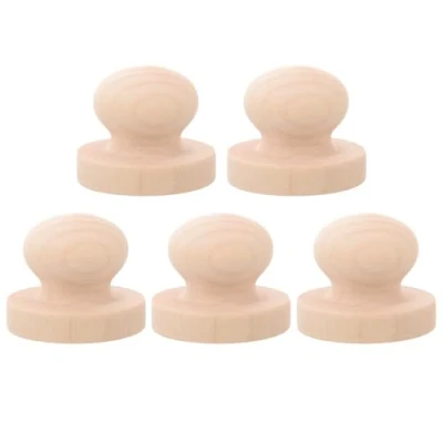 Imagen de EXCEART 5 sellos de madera, mango redondo, cm, sello manualidades, sellos, materiales