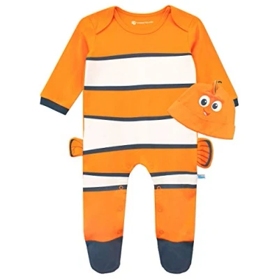 Imagen de Disney Pijama Entera con Gorro para Niños Bebés Buscando a Nemo Naranja 0 3 Meses