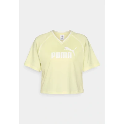 Imagen de Puma Relaxed Cropped Football Camiseta estampada, Mujer, Talla: XL, Gold moon