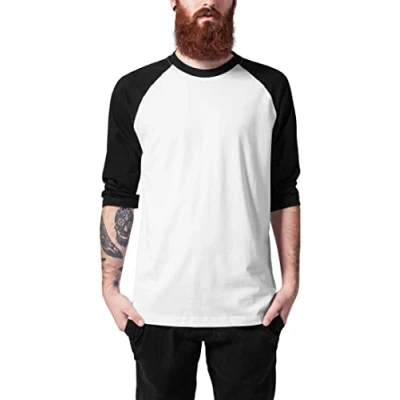 Imagen de Urban Classics Contrast 3/4 Sleeve Raglan Camiseta de manga larga, Hombre, Talla: Small, White/black